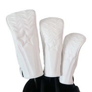 New White Premium Golf Headcover Star Design For Driver Fairway Wood Hybrid Mallet/Blade Putter Club Fit Taylormade Callaway Ping Titleist