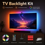 WACUAAO Camera TV LED Backlight Kit, Screen Sync LED Lights with Remote, Ambient TV Lighting Strip f