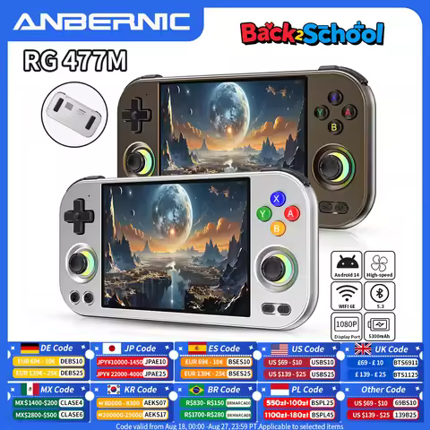 ANBERNIC RG 477M Retro Handheld Game Console 4.7" LTPS In-Cell Screen Dimensity 8300 Android Video G