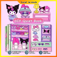Kawali Sanrio Quiet Book Cinnamoroll Handmade Toys Big-Eared Dog Paper Doll Book Doll Girl's Handmad