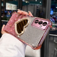 Case For Samsung A24 4G A34 5G A54 5G Anti vibration soft shell with mirror makeup stand function mo