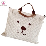 [NEW] Women Large Outing Bag Diamond Lattice Baby Nappy Bags Embroidery Bear Large Capacity for Newborn Diaper Organizer Pouch