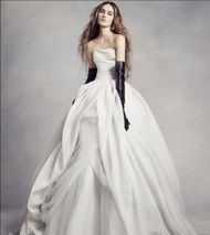 White by Vera wang textured organza wedding dress wedding gown 婚紗 特色婚紗