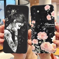 Casing For Samsung Galaxy M34 5G F34 Tattooed Girl Pretty Flowers Phone Case For Samsung F34 M34 5G 