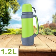 Bình nước giữ nhiệt thể thao 2 nắp 1200ml lõi inox 304 xịn có dây đeo - binh giư nhiet inox - ly gi