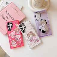 Silicone Phone Case, Transparent Soft Case, Girl Cat Suitable for Samsung S20/S20+/ S20 Ultra/S21/S21+/ S21 Ultra/S22/S22+/ S22 Ultra/S23/S23+/ S23 Ultra Protective Case