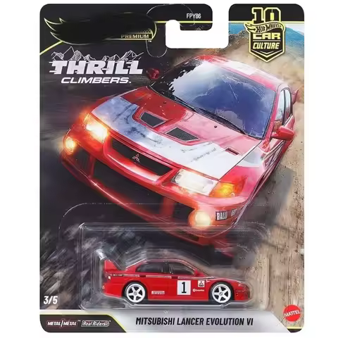 1/64 Hotwheels Car Culture Thrilling Climber 5—Mercedes-Benz, Mitsubishi Evo, Subaru Alloy Car Model