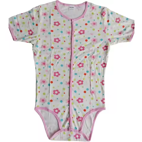 ABDL Adult Pink Flowers Bodysuit With Front Snaps/Adult Onesie/Adult Baby Romper/DDLG Clothes/Couple