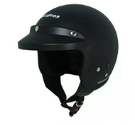 HELM CARGLOSS CFM RETRO ORIGINAL WARNA BLACK DOF CARGLOSS KACA DATAR INJAK SILVER PELANGI GOLD BIRU