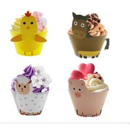 12pcs (CW5) Cupcake Wrapper Farm/ Cupcake Decoration