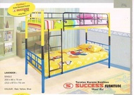 SUCCESS FURNITURE RANJANG TIDUR BESI SORONG MODEL LAVENDER MERAH
