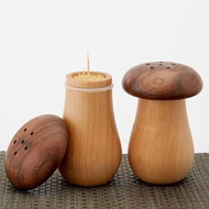 Wooden Creative Toothpick Holder Household High-Value Cute Mushroom Storage Toothpick Jar Beech Blac
