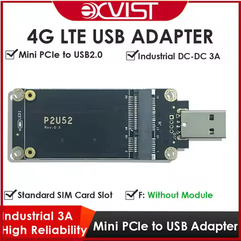 4G LTE Industrial Mini PCIe to USB Adapter W/SIM Card Slot For WWAN/LTE 3G/4G Wireless Module