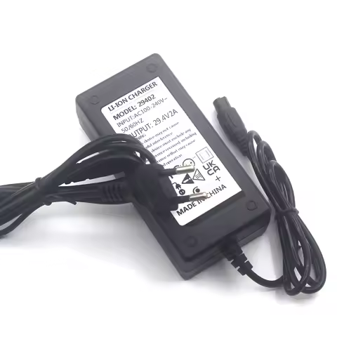 DC 24V Battery 29.4V 2A Charger for 18650 7 Series Lithium Pack DC G12 3P