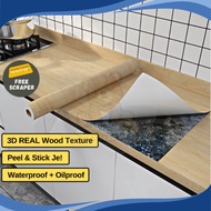 3D Wood Texture Wallpaper Self Adhesive Waterproof Furniture Cabinet Kitchen Table Wood Sticker Kabi