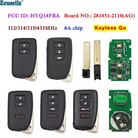 Smart Prox Remote Key Fob 312/314.3/433MHz 8A Chip for Lexus LX570 NX200t NX300 NX300h Board 2110 AG