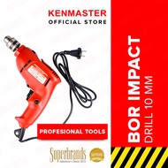 Kenmaster Bor Impact 10MM Electric Drill 300Watt REVERSIBLE - Bolak Balik Merah