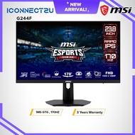 MSI 23.8" G244F Rapid IPS FHD 170Hz 1ms Freesync Night Vision Frameless eSports Gaming Monitor