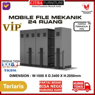 VIP® Mobile File Mekanik Sistem Roll O Pack 24 Compartment Arsip