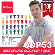 【PREMIUM】 RIGHTWAY Unisex Plain Quick Dry Microfiber Polo Short Sleeve Collar Sports Training Jersey