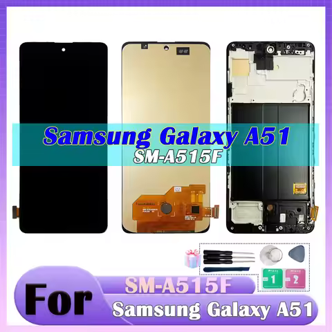 For Samsung Galaxy A51 LCD Display Touch Screen with Frame for Samsung A51 A515 A515F A515F /DS Repl