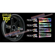 TE37 SL JDM Stickers Rays Volk Racing Wheels Decals 17-20 inch Rims - chrome laser