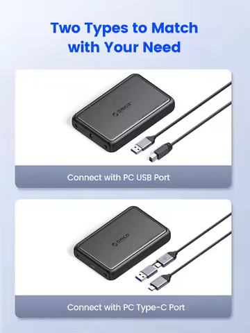 ORICO 3.5" SATA Hard Drive Enclosure Tool-Free External HDD SSD Case USB3.0 Type-C 5Gbps Support 18T