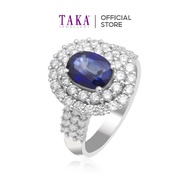 TAKA Jewellery Lab Grown Blue Sapphire and Diamond Ring 10K