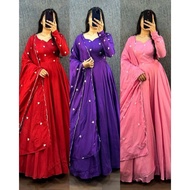 Cotton Silk AJRAK silk gown