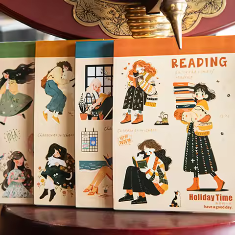 Mr Paper,kawaii stickers Character Scenography Sticker Book journal accessories packaging cheap kawa