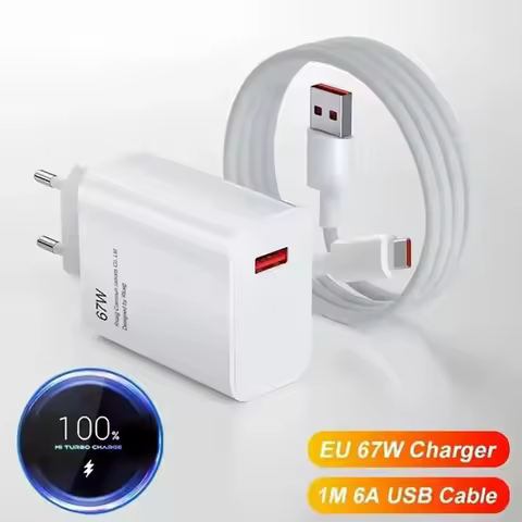 6A 67W EU Ultra Fast Wall Charger For Xiaomi 11 12 Lite 17 15 Redmi Note 15 14 13 POCO F8 M7 F7 Pro 