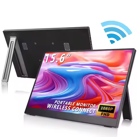 15.6 Inch WiFi Wireless Cast Portable Monitor Auto Rotation IPS Screen Type-C HDMI External Display