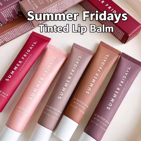 Summer Friday's Vanilla Beige Lip Balm Moisturizing Transparent Lipstick Set Smooth Soft Tube Mirror