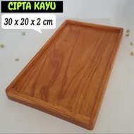 KAYU Wooden Tray, 30x20x2 Cm Full Wooden Tray