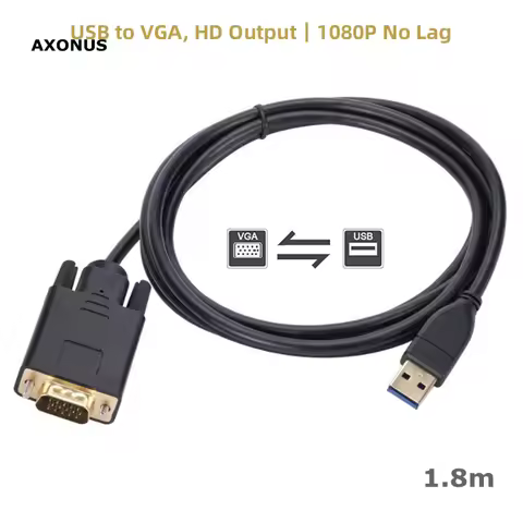 180cm USB 3.0 to VGA High-Definition Video Conversion Cable USB to VGA Projector Adapter Resolution 