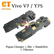 Original CT - Papan Konektor PCB Cas Mic Handfree Vibrator Vivo V7 Y75