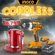 ♞Ingco Cordless Combo Kit Set Impact Drill w/ Kitchen Mixer COSLI23023 | CIDLI200215 ICPT Exc