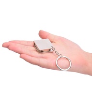 Metal Tape Measure Square Steel Ruler Keychain Creative Tape Measure Laser Zinc Alloy Hardware 1m 15