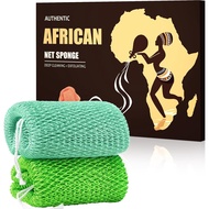 Span Jaring Afrika Asli - Span Jaring Pengelupas Kulit Afro dengan Simpulan - Kain Lap Mandi Afrika 
