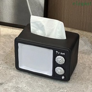 ELEGANT Vintage TV Tissue Box Ornament, Anti Drop Cartoon Vintage TV Tissue Storage Box, Napkin Pape