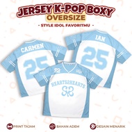 Kpop Boxy Oversize Full Print Jersey | Hearts2Hearts Jersey Streetwear Y2K Milano & Premium Embossed