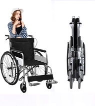 【รับประกัน 3 ปี】เก้าอี้รถเข็น รับน้ำหนัก130KG (รถเข็นผู้ป่วย รถเข็นผู้สูงอายุ เก้าอี้รถเข็น วีลแชร์) Wheelchairวีลแชร์ วีลแชร์พับได้ วีลแชร์ผู้สูงอายุ wheelchair รถเข็นผู้ป่วย wheelchair พับได้ วีลแชร์ พับได้วีลแชร์ Folding wheelchair Solid tire No inflat