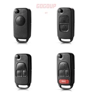 GOGUVO Remote Key , 1/2/3/4 Buttons Flip Car Key Cover, HU39 HU64 Folding Fob  Shell for  Benz B200 