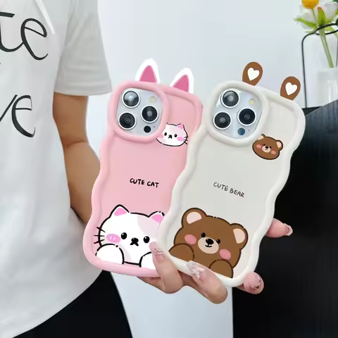 3D Frog Eyes Cat Ears Phone Case For Infinix Note 30 40 Hot 50 30i 9 Play Zero 30 4G Smart 8 7 4 5 6