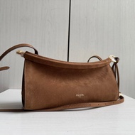 Top Alaia le click Suede Frosted Cowhide Curved Bag Clip Bag Diagonal Shoulder Bag 25 * 12