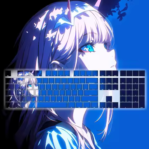 MiFuny Anime Zero Two Keycap Set Darling 02 Resin/PBT Kawaii Cartoon Custom Gaming Artistic Keycaps 