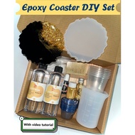 Black Gold Epoxy Resin Coaster DIY set DIY coaster mold set