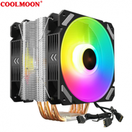COOLMOON寒霜X5銅管CPU散熱器 幻彩RGB同步電腦熱管散熱CPU風扇（寒霜X5雙風扇【5V ARGB】）