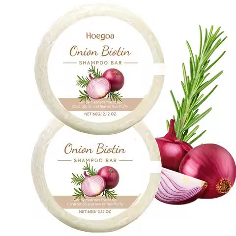 1/2 PCS Onion Biotin Shampoo Bar for Hair Growth, Onion Biotin Solid Shampoo Soap for Hair Loss and