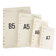 Horizontal binder paper, 40 sheets & 80 sheets, thick A5, A6 binder paper paper (6 holes), B5 (9 hol